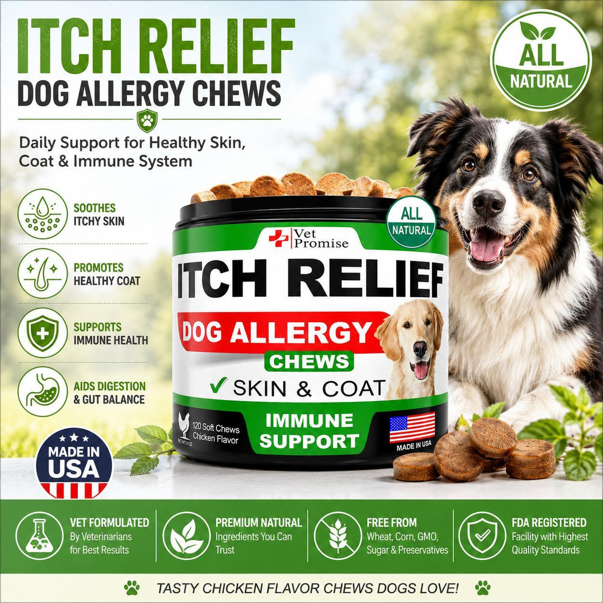 Dog Allergy Chews for Itch Relief