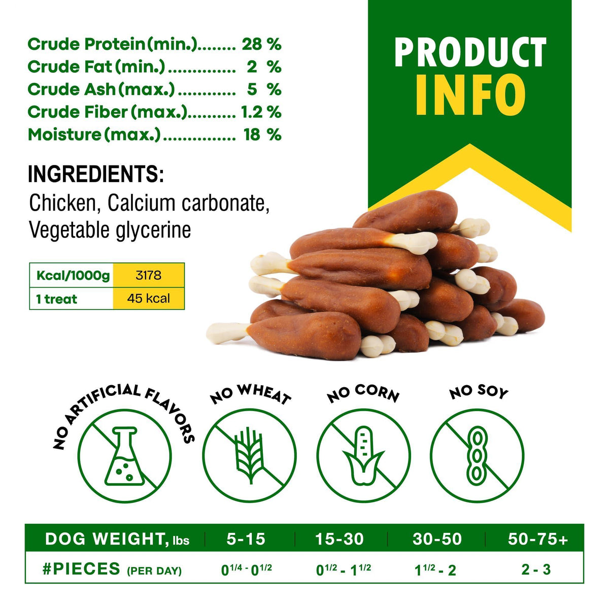 Chicken Wrapped Dog Calcium Bones Rawhide Free Chews
