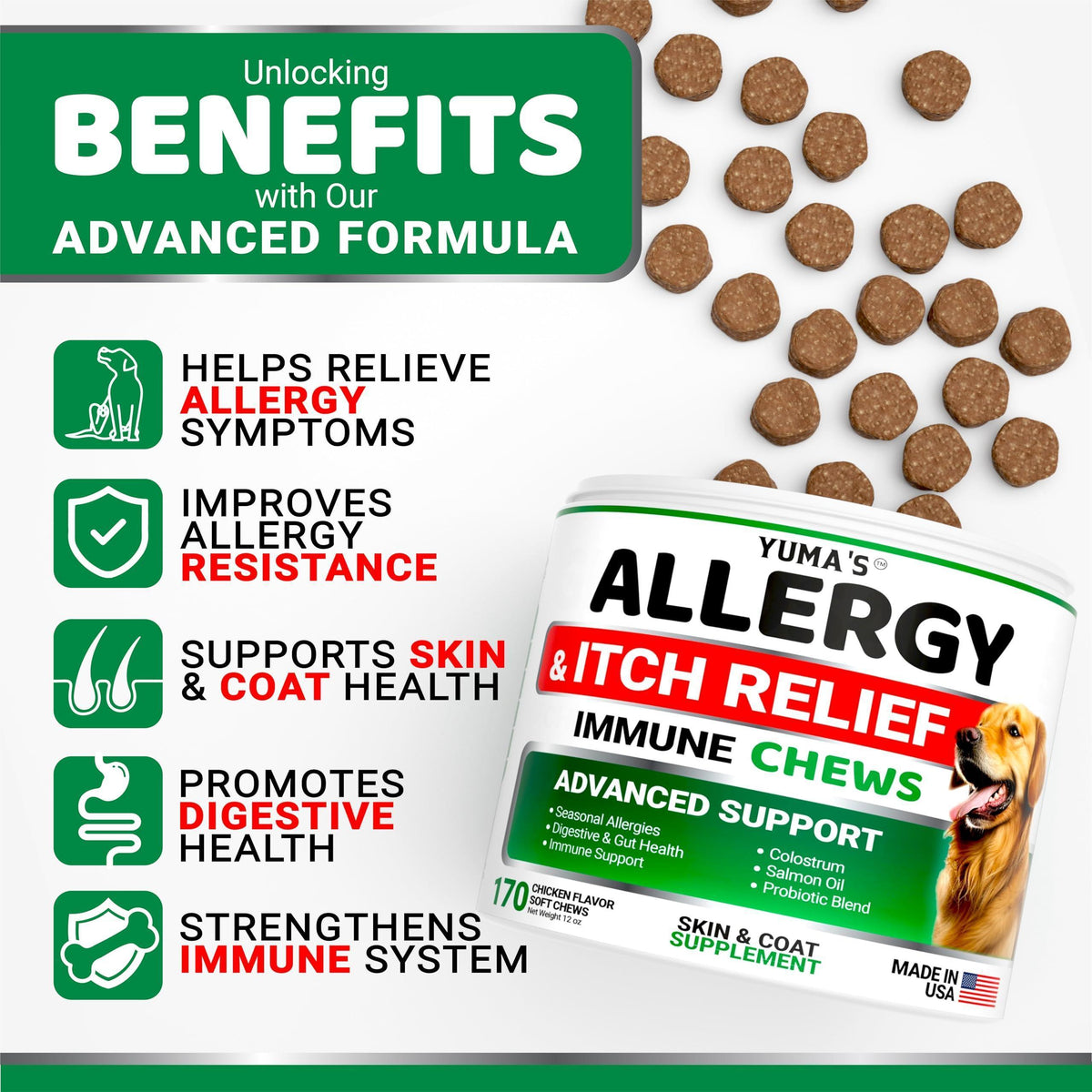 Dog Allergy Relief Chews for Itchy Skin