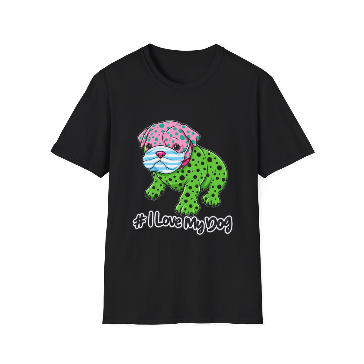 I Love My Dog T-Shirt — Colorful Polka Dot Puppy