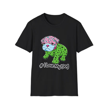 I Love My Dog T-Shirt — Colorful Polka Dot Puppy