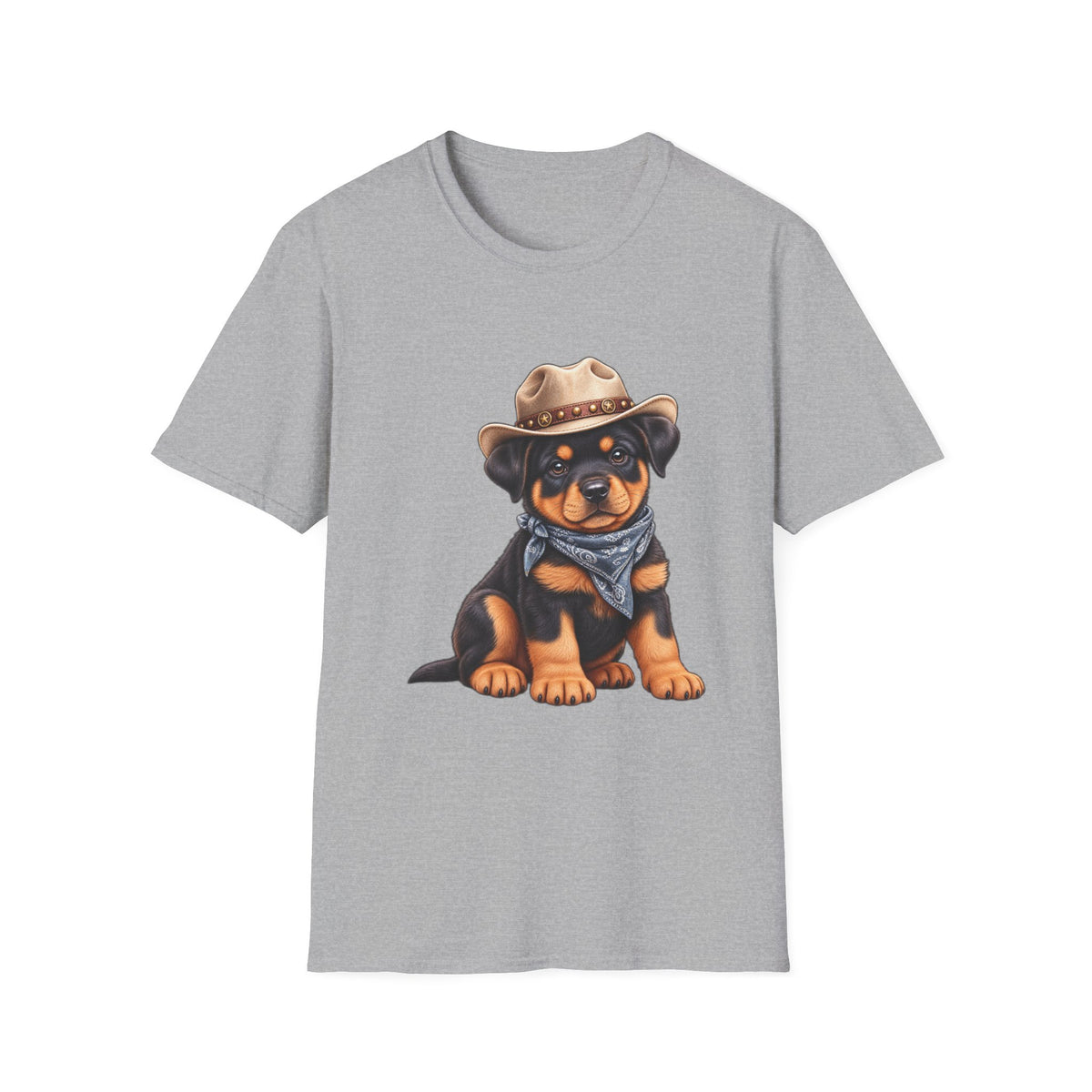 Cowboy Rottweiler T-Shirt Cute Puppy in Cowboy Hat