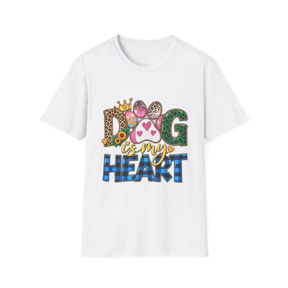 Dog Is My Heart T-Shirt — Colorful Paw Print