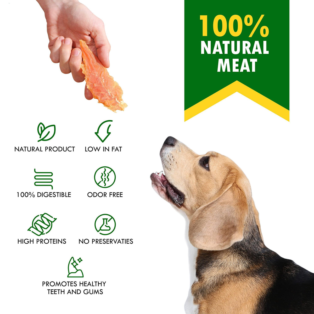 Chicken Jerky Dog Treats, Grain-Free High Protein