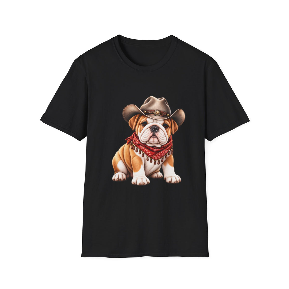 Bulldog Cowboy T-Shirt  Cute Western Dog
