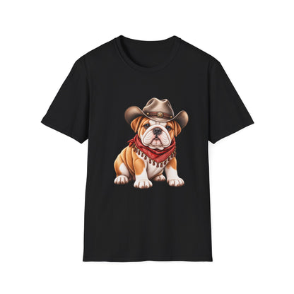 Bulldog Cowboy T-Shirt  Cute Western Dog