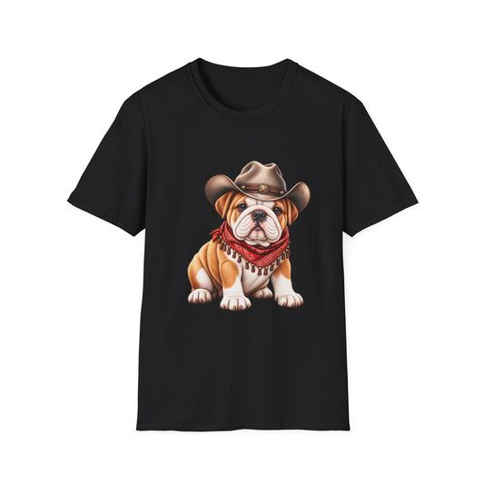 Bulldog Cowboy T-Shirt  Cute Western Dog