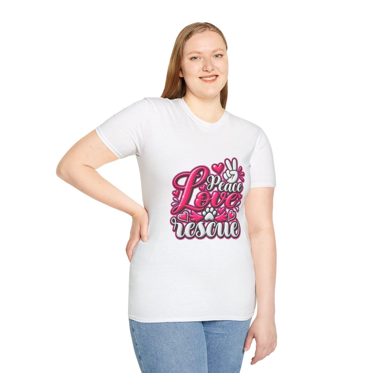 Rescue Love T-Shirt — "Peace Love Rescue" Pet Rescue Animal Advocate Tee