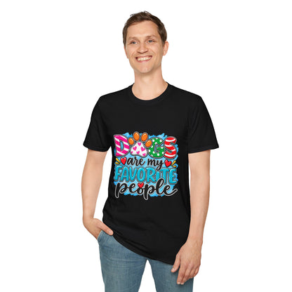 Dogs Are My Favorite People T-Shirt Paw Print Graphic