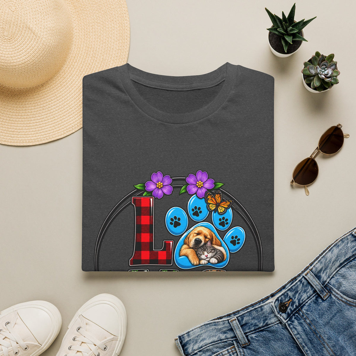 Love Paw Print Dog T-Shirt