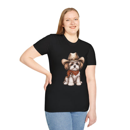 Cute Shih Tzu in Western Hat & Bandana