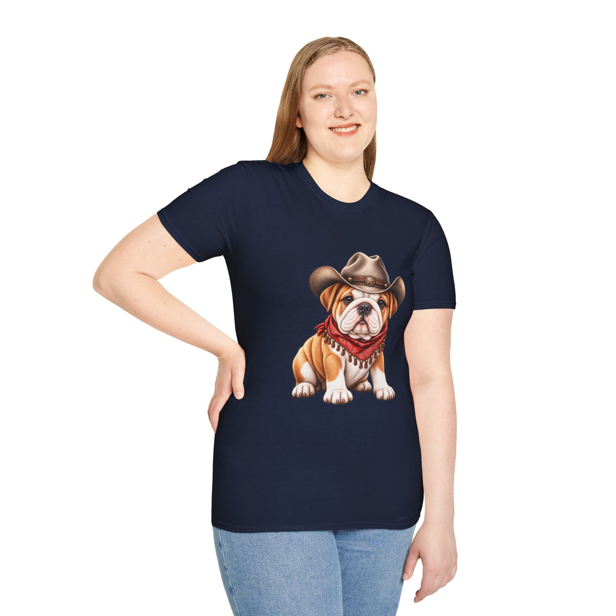 Bulldog Cowboy T-Shirt  Cute Western Dog