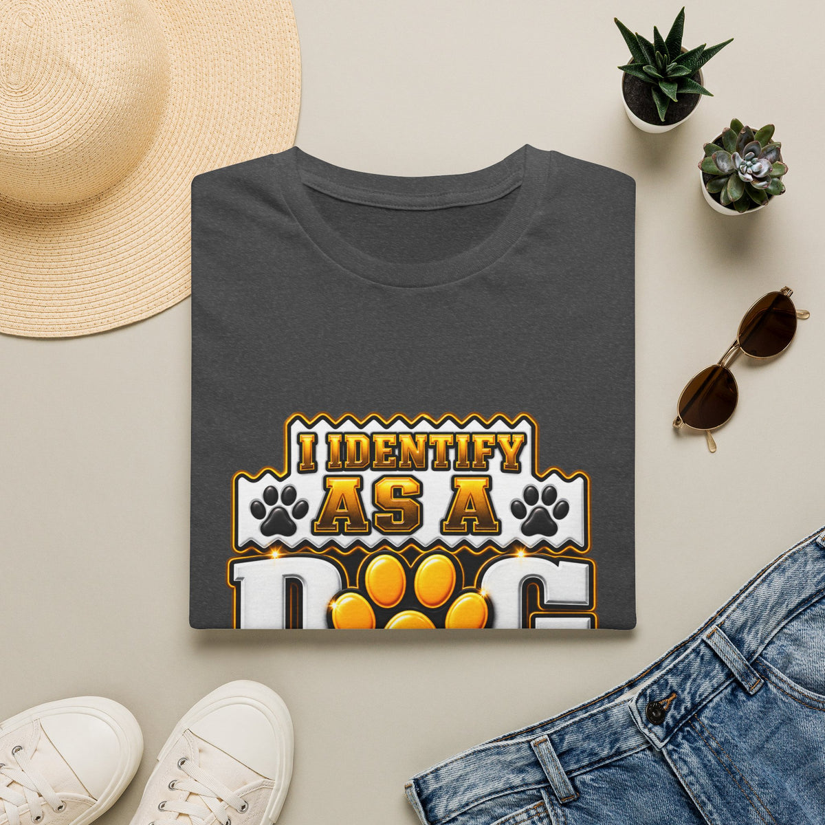 Dog Lover T-Shirt — "I Identify As A Dog Lover" Graphic Tee