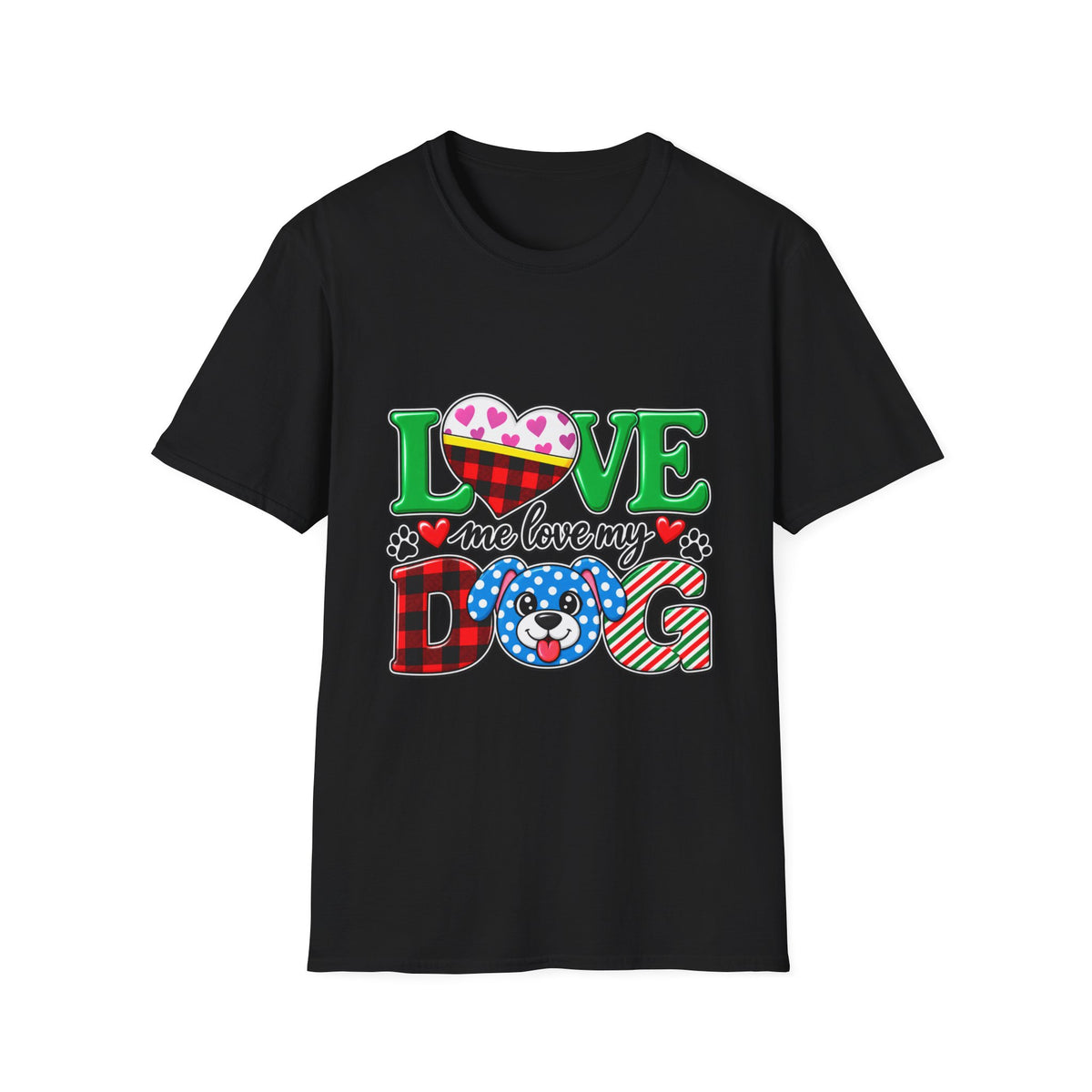 Love Me Love My Dog T-Shirt — Buffalo Plaid & Heart
