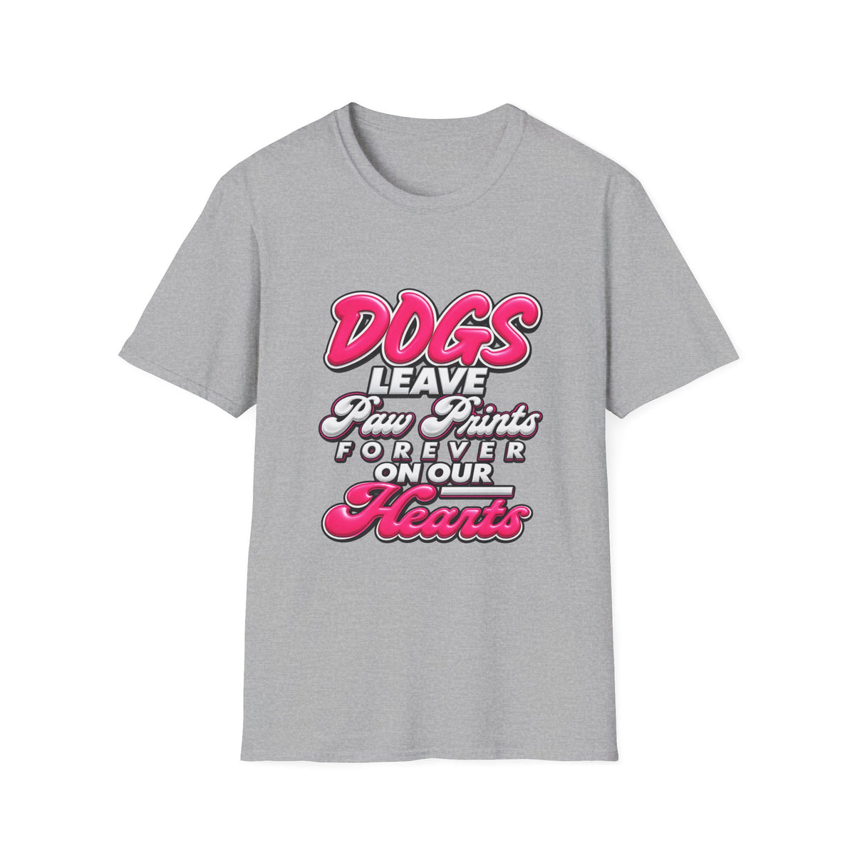 Dog Lover T-Shirt — "Dogs Leave Paw Prints Forever on Our Hearts" Graphic Tee