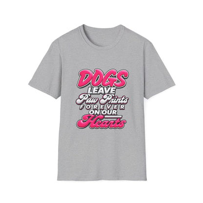 Dog Lover T-Shirt — "Dogs Leave Paw Prints Forever on Our Hearts" Graphic Tee