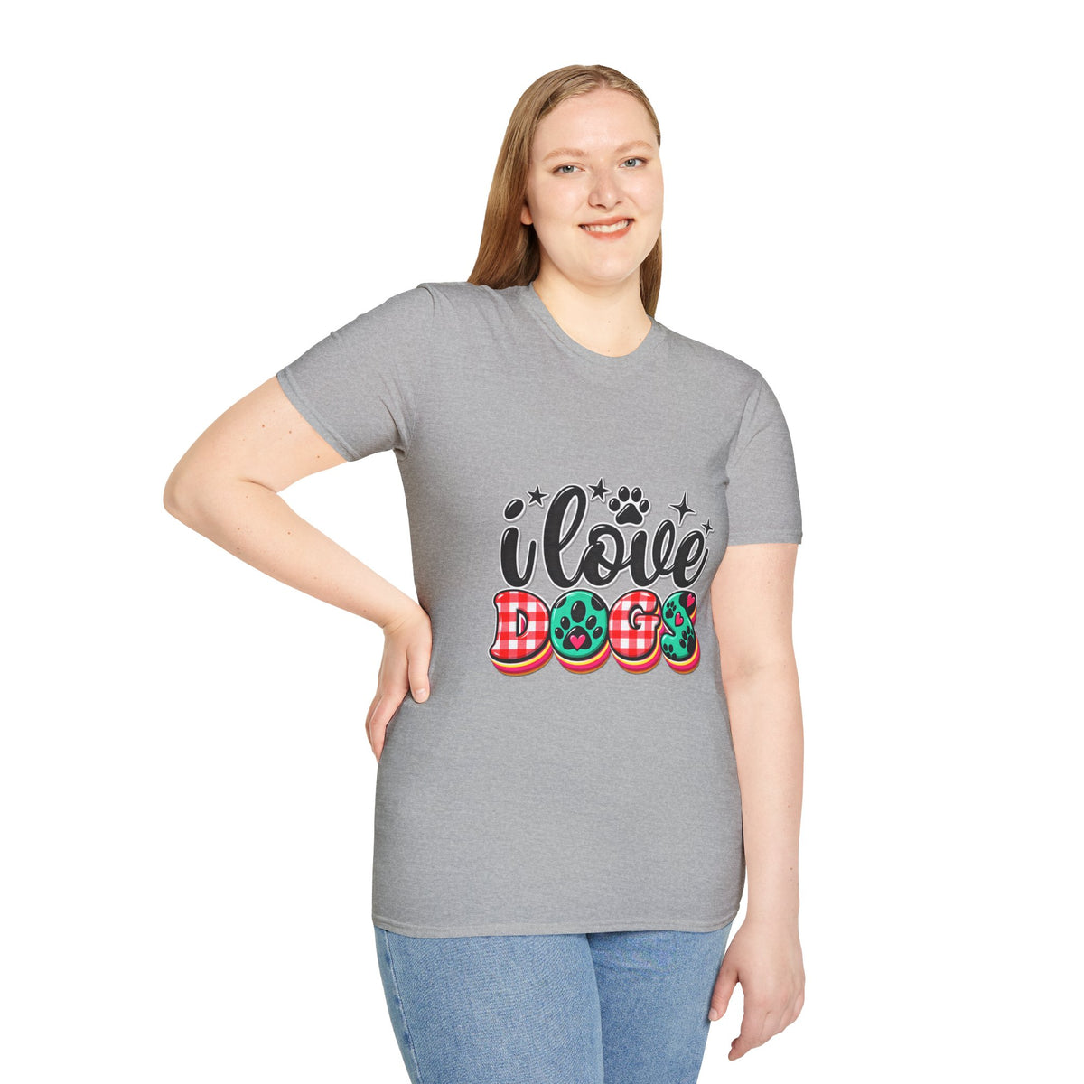 I Love Dogs T-Shirt — Cute Paw Print Graphic Tee for Dog Lovers