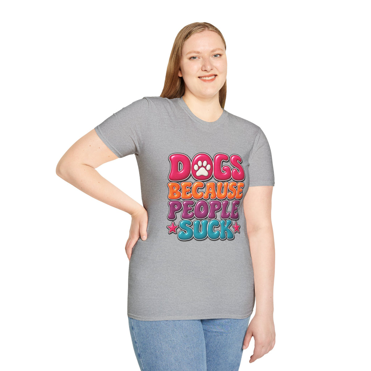 Dogs Because People Suck' Retro Paw Graphic Tee