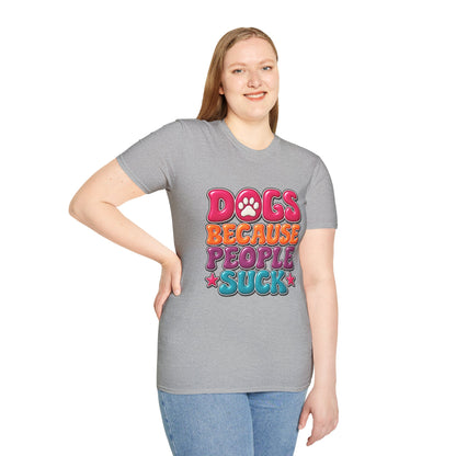 Dogs Because People Suck' Retro Paw Graphic Tee