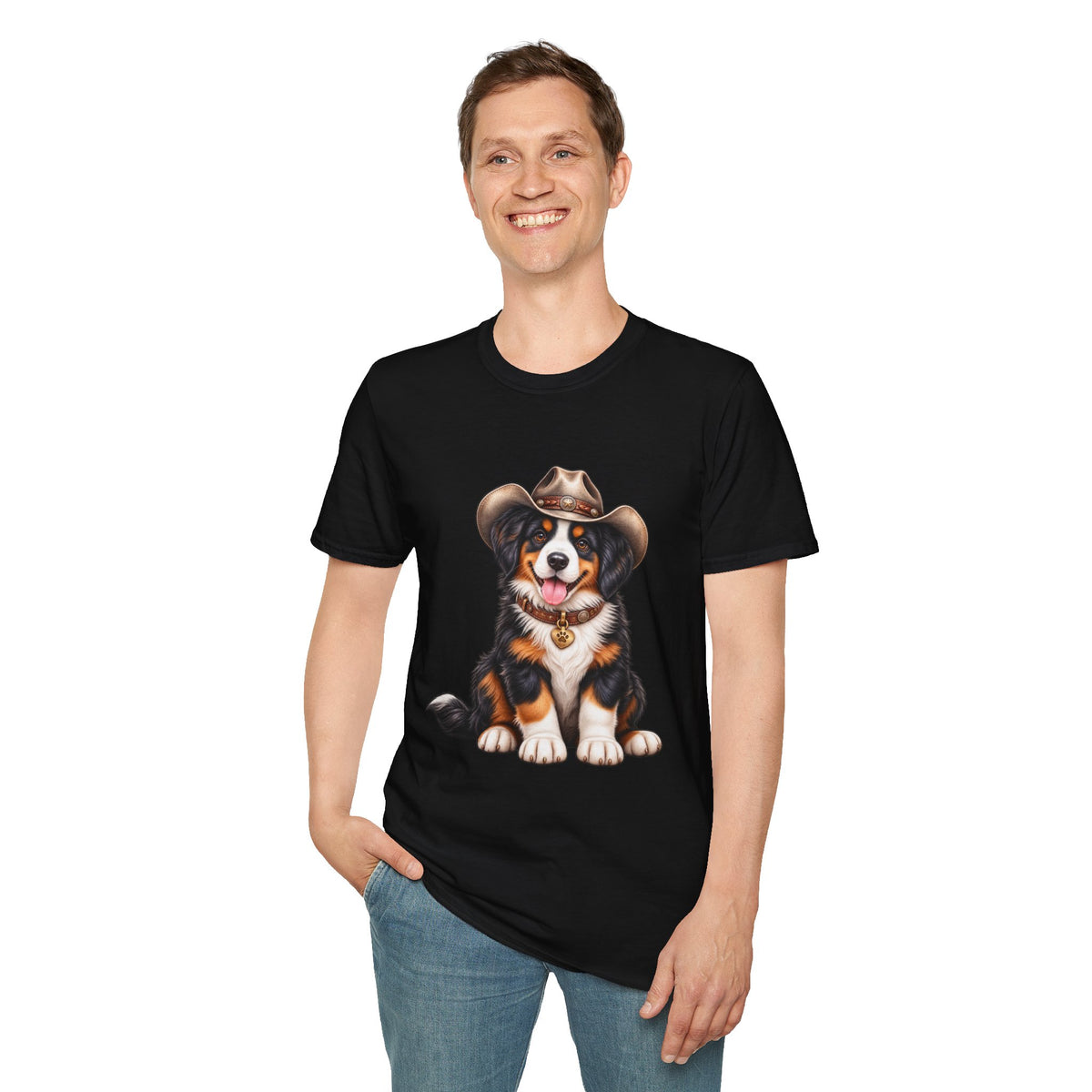 Cowboy Bernese Mountain Dog T-Shirt