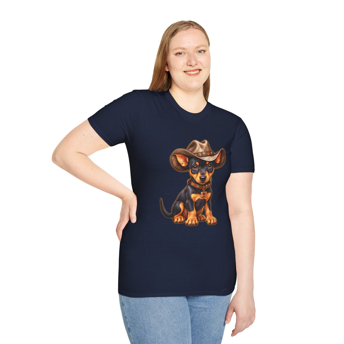 Cowboy Pup T‑Shirt  Cute Dachshund in Western Hat