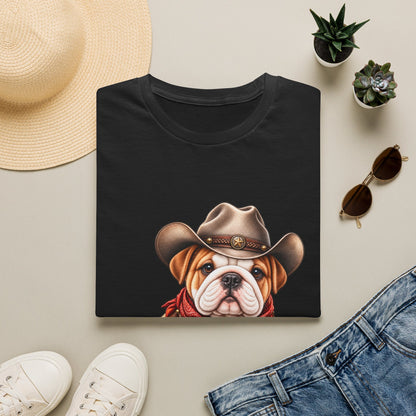 Bulldog Cowboy T-Shirt  Cute Western Dog