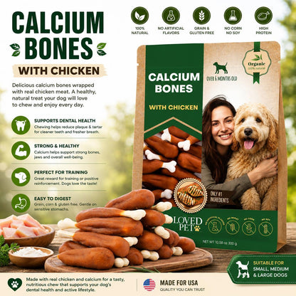 Chicken Wrapped Dog Calcium Bones Rawhide Free Chews