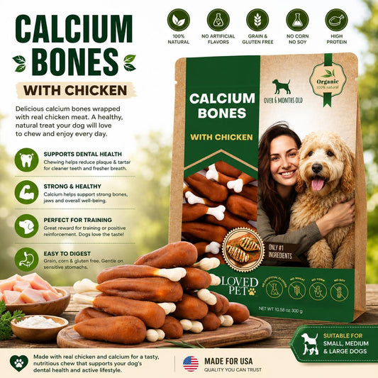 Chicken Wrapped Dog Calcium Bones Rawhide Free Chews