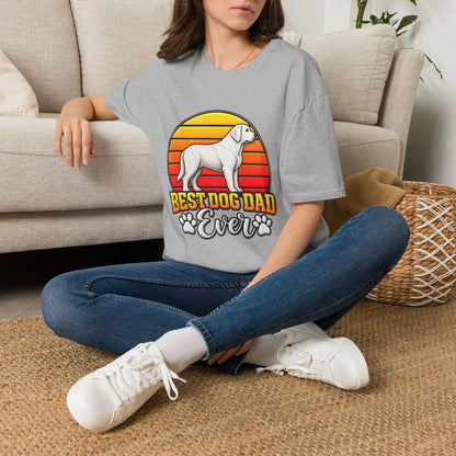 Best Dog Dad Ever T-Shirt — Retro Labrador Paw Print Dad Tee
