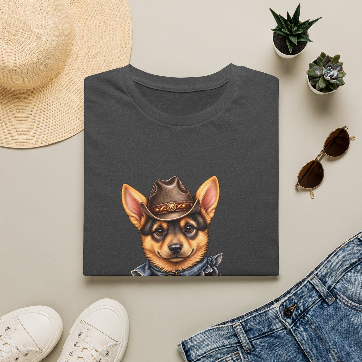 Corgi Cowboy T-Shirt Cute Western Dog Tee