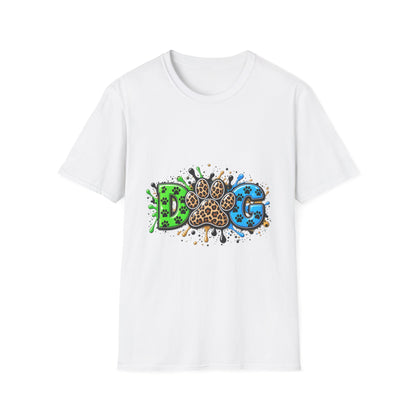 Dog Paw Splash T-Shirt Leopard Print Paw Graphic