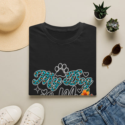 Dog Mom T-Shirt — "My Dog is My Doorbell" Floral Paw Tee