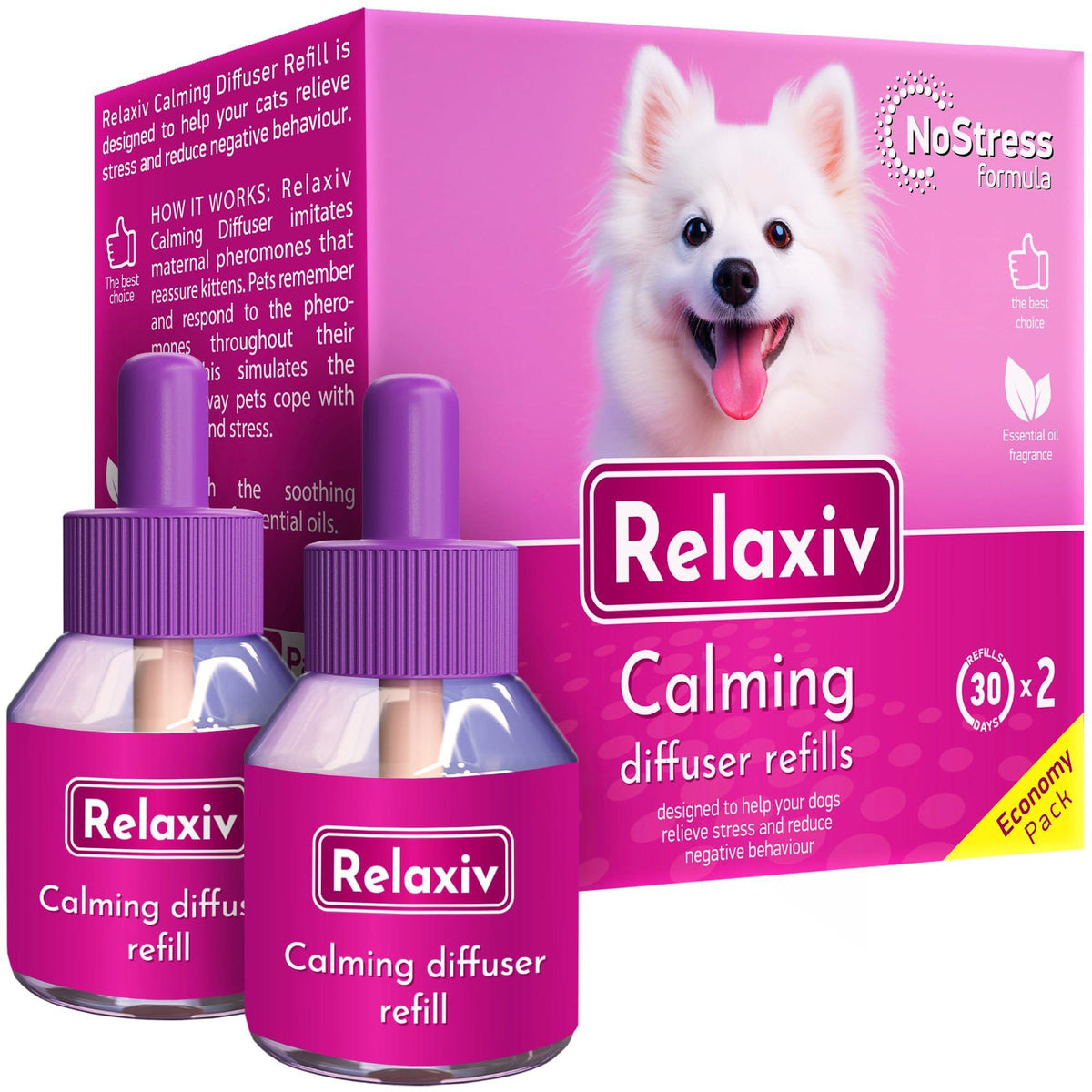 Beloved Pets Dog Calming Pheromone Diffuser Refill 2 Pack