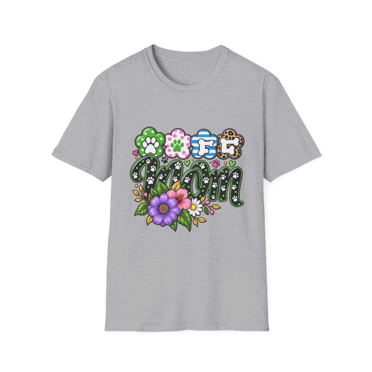 Mom Paw Print Floral T-Shirt  Mother’s Day Pet Lover Tee