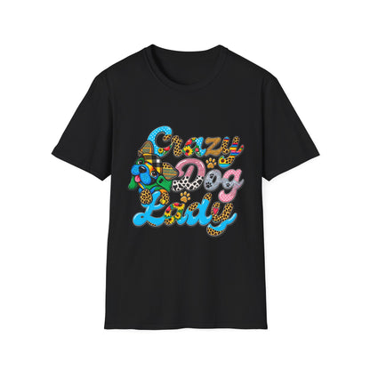 Crazy Dog Lady T-Shirt — Colorful Retro Dog Lover Tee