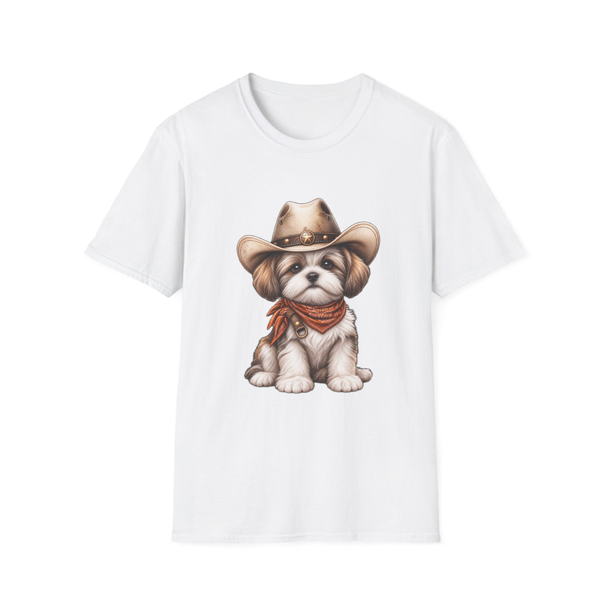 Cute Shih Tzu in Western Hat & Bandana