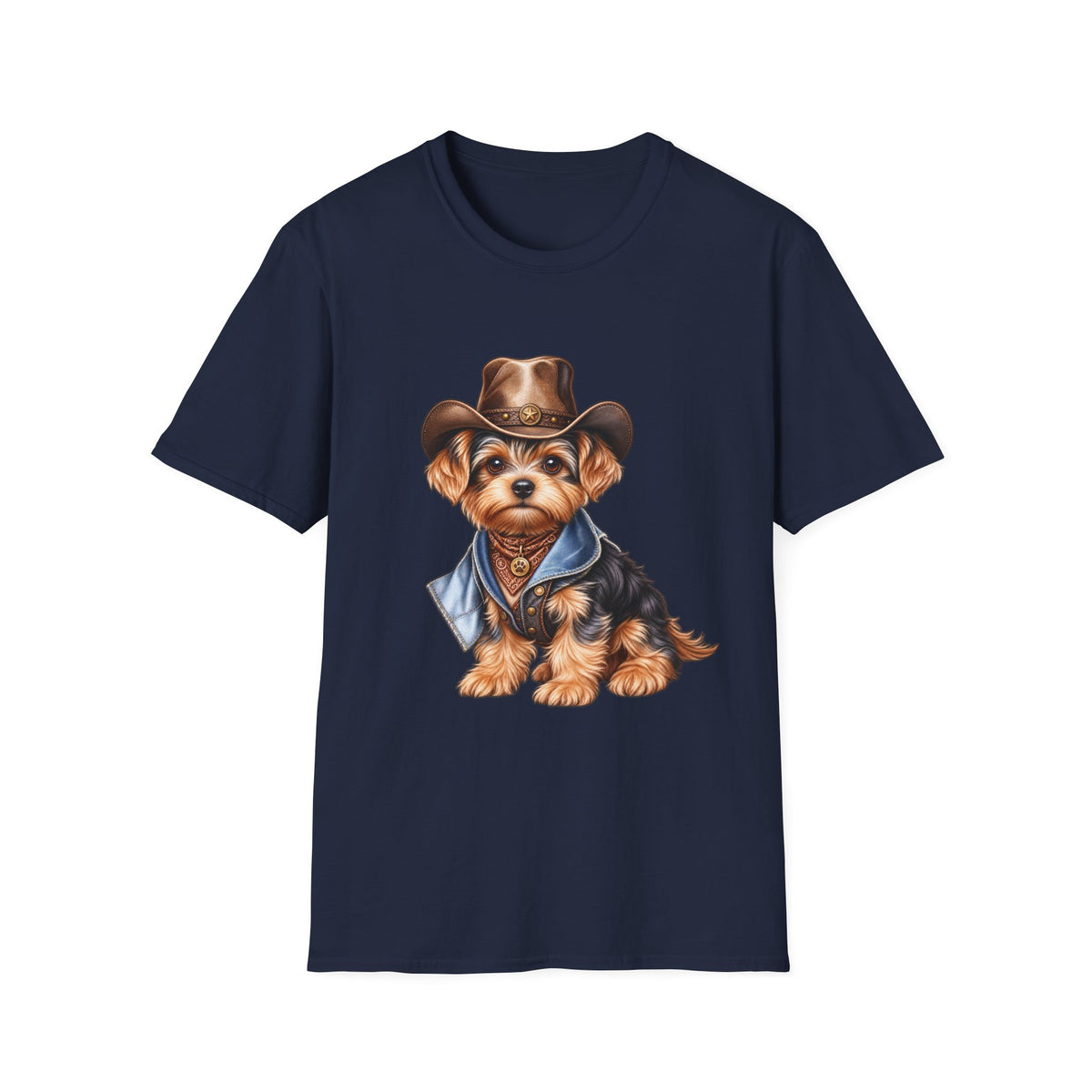 Cute Yorkshire Terrier in Western Hat Tee