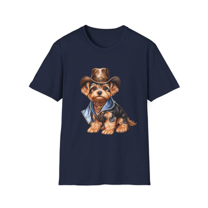 Cute Yorkshire Terrier in Western Hat Tee