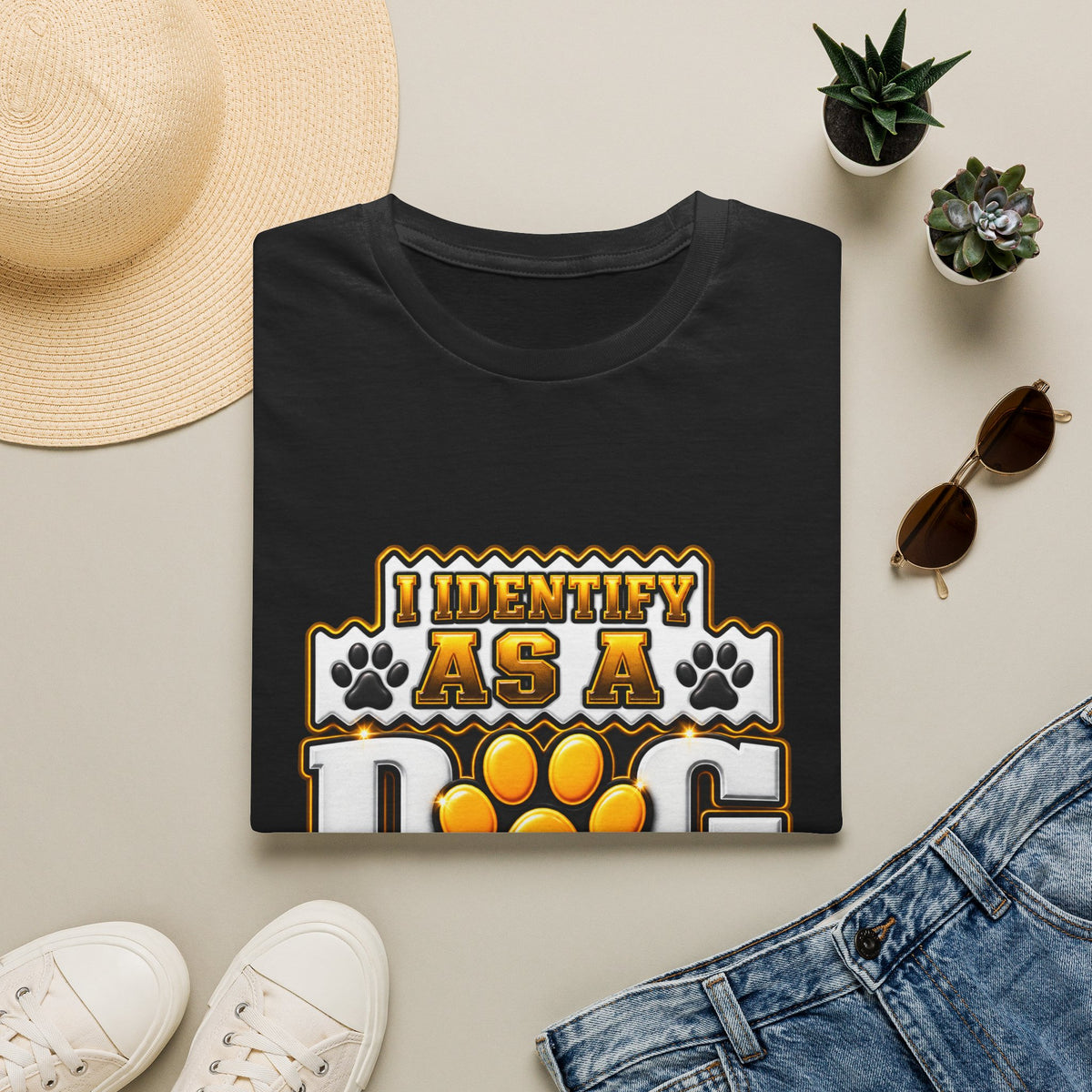 Dog Lover T-Shirt — "I Identify As A Dog Lover" Graphic Tee