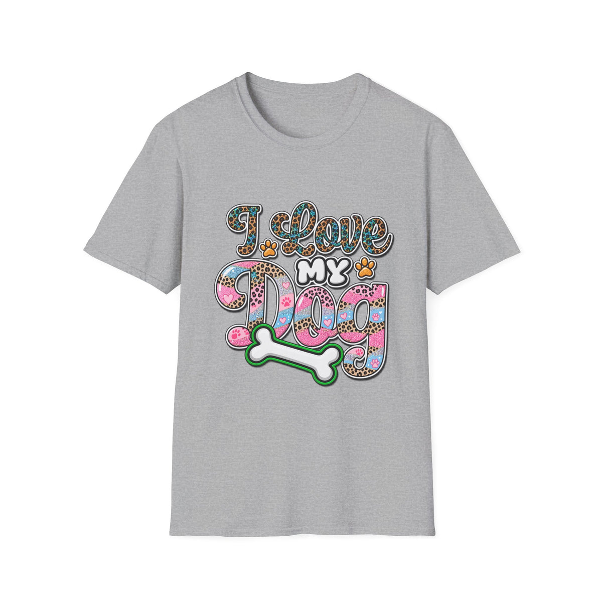 I Love My Dog T-Shirt — Colorful Paw
