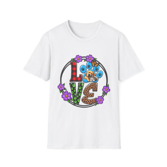 Love Paw Print Dog T-Shirt