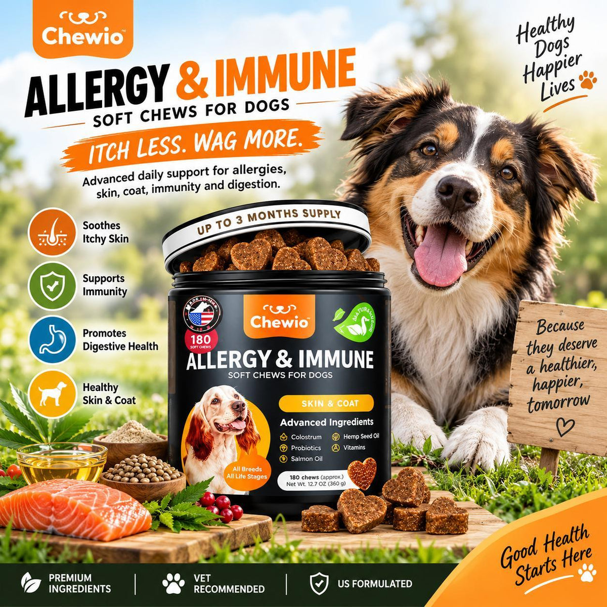 Dog Allergy Relief Chews for Itchy Skin