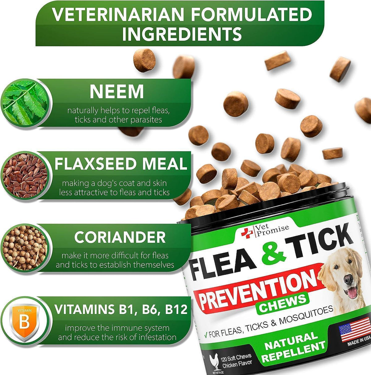 2-Pack Flea & Tick Prevention Chewables for Dogs