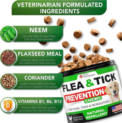 2-Pack Flea & Tick Prevention Chewables for Dogs