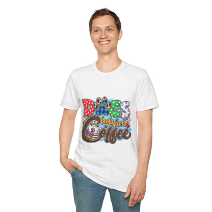 Dog Mom T-Shirt — "Dogs, Books and Coffee"