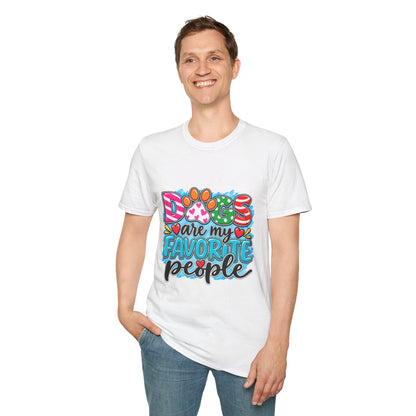 Dogs Are My Favorite People T-Shirt Paw Print Graphic