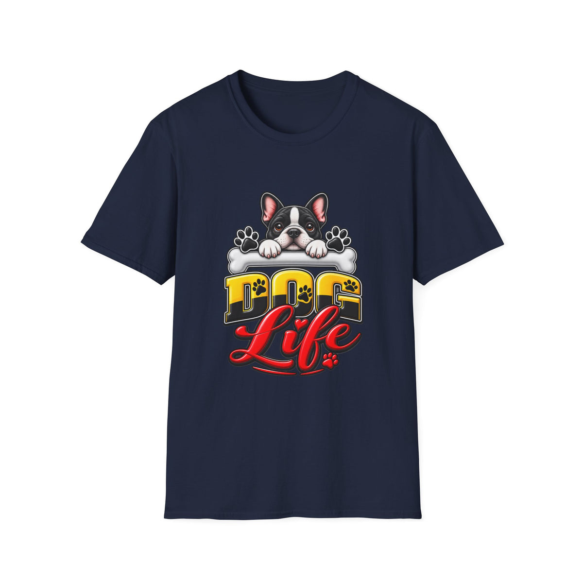 Cute French Bulldog Paw Print Graphic Tee