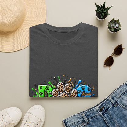Dog Paw Splash T-Shirt Leopard Print Paw Graphic