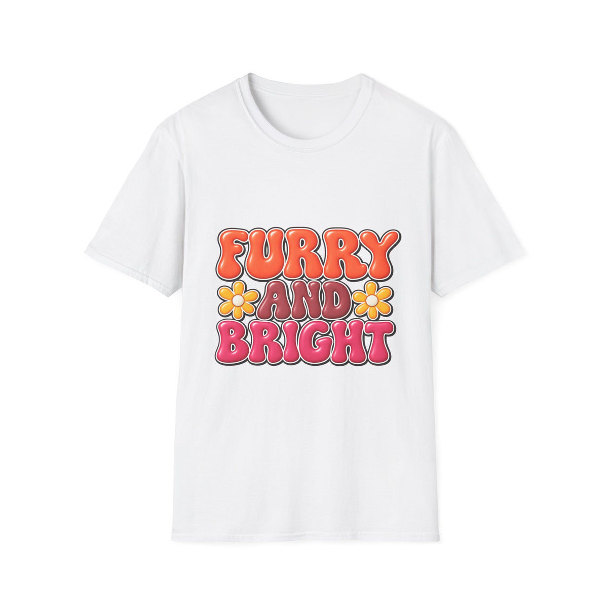 Furry and Bright Retro Floral T‑Shirt