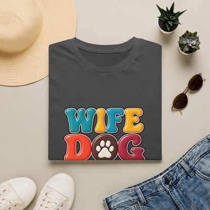 "Wife Dog Mom Boss" Colorful Paw Print Tee